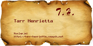 Tarr Henrietta névjegykártya